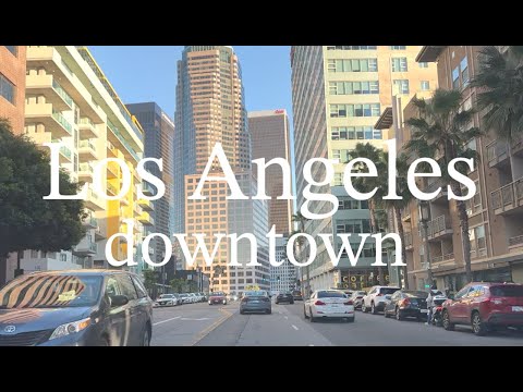 Drive Around Los Angeles Downtown at Dusk. 4K Ambience  Driving Tour