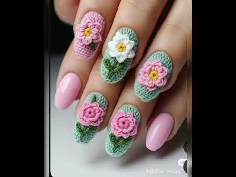 Ai generate crochet  Nail art it's amazing funky arts I love it#Aigenerateideas#ai #loveit #amazing