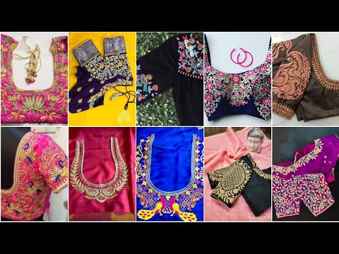 Machine Embroidery Work Blouse Designs | Latest Computer Work Blouse Collections | Krishnapriya