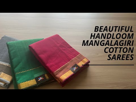 Beautiful Handloom Mangalagiri Cotton Sarees | Shop on www.fabk.in #fabksarees #sareelove