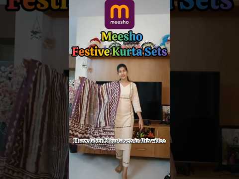 Meesho Festive Kurta Sets✨ #shorts #kurtaset #festivewear #ethnicwear #fashion #minivlog #kurta #yt