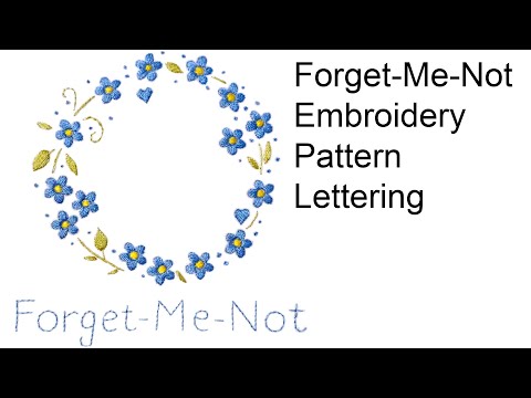 Forget-Me-Not Embroidery Pattern - Lettering