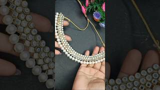 Diy kundan pearl necklace making at home #creative #diy #shorts #jewellery #necklace #diycrafts