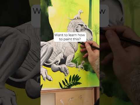 How to paint a dinosaur with oil paints