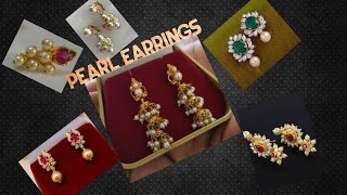 40+ Daily wear pearl earring collection with weight||simple pearl studs with weight||stud earrings