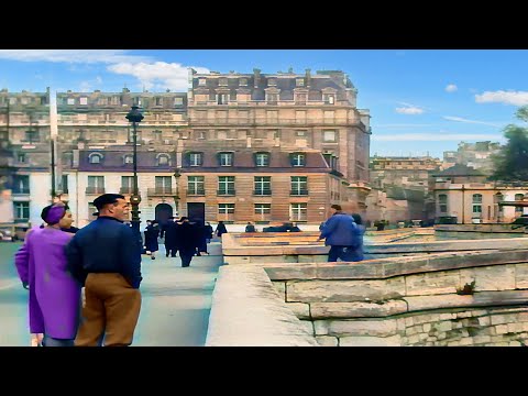 Paris 1946 in color, Postwar  [60fps, Remastered] w/sound design added