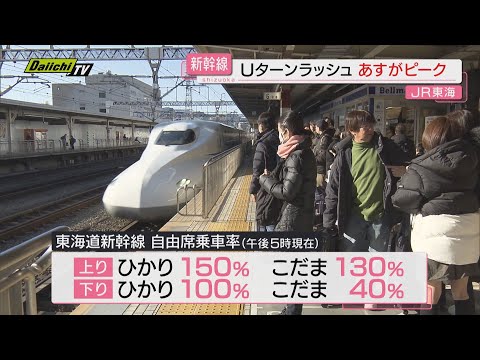 新幹線のUターンラッシュは4日がピーク（JR静岡駅）