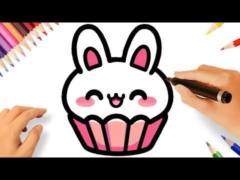 HOW TO DRAW A BUNNY CUPCAKE EASY🐇💗