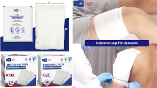 Gauze Care Sterile ABD Pads Extra Absorbent, Nonstick Wound Dressing for Heavy Leakage, Post-Op Care