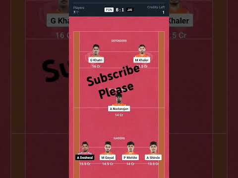 PUN vs JAI Kabbadi Dream11 Prediction, Kabbadi Dream11 team of today | #kabaddi #dream11teamtoday