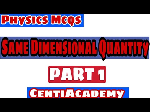 Same Dimensional Quantity Part 1