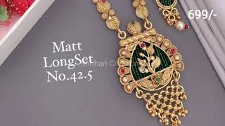 Brass High Gold Long Set With Price || Wholesale Price ||Antique Set || Matt Necklace