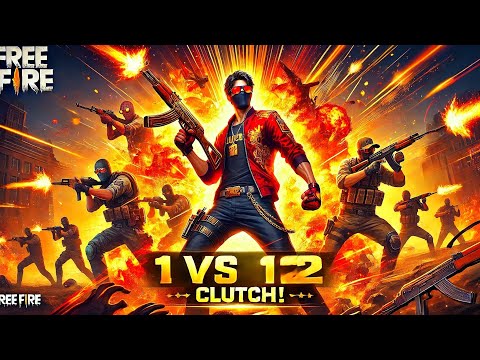 Ranked Match Full Gameplay 🔥 1 VS 12 Clutch With Funny Memes Garena Free Fire