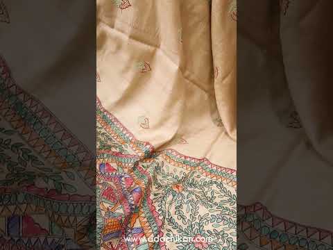 Ada Exclusive Hand painted Saree With Chikankari Embroidery