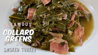 Easy Collard Greens with Smoked Turkey | INFAMOUS HOLIDAY SIDE!!