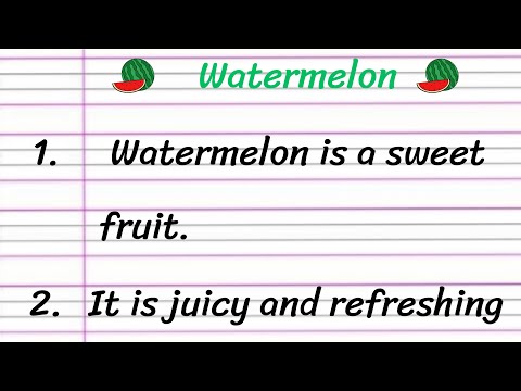 Watermelon Essay in English 10 Lines || Short Essay on Watermelon Fruit