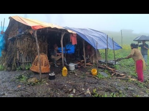 Most Peaceful And Relaxing Nepali Mountain Village Life | Rainy Day | Rainy Season Compilation Video