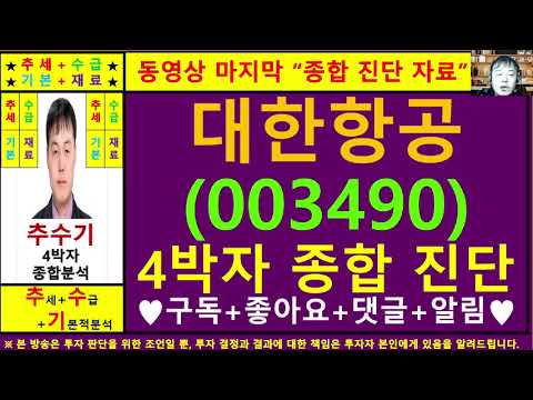 대한항공(003490)종목진단및향후주가전망 추수기(추수)전문가