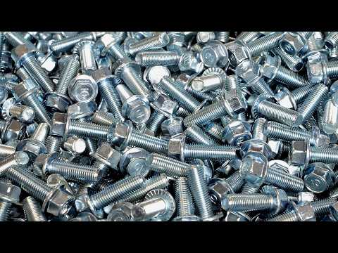 The process of making various automotive bolts. Amazing Korean fastener factory