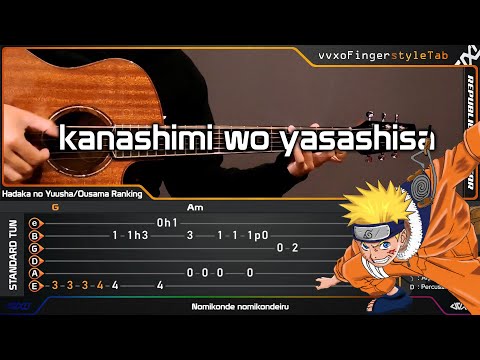 NARUTO OP 3 - KANASHIMI WO YASASHISA NI - Fingerstyle Guitar Cover + TABS Tutorial