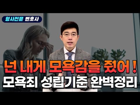 넌 내게 모욕감을 줬어 / 형사전문변호사의 모욕죄 완벽정리