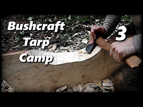 Bushcraft Tarp Camp (3/5) - Log Table