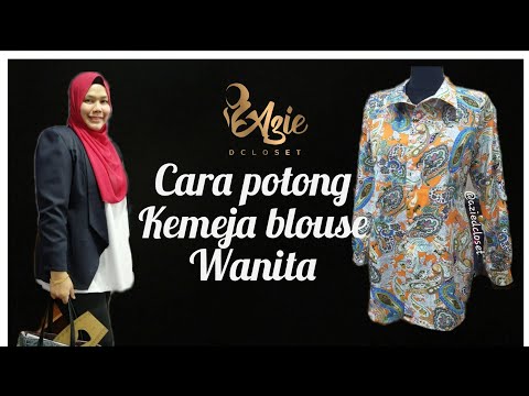 Cara potong kemeja blouse wanita