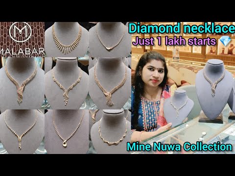 Malabar Diamond necklace designs with  price Starts 9Gm💎| Light weight diamond necklace designs 2024