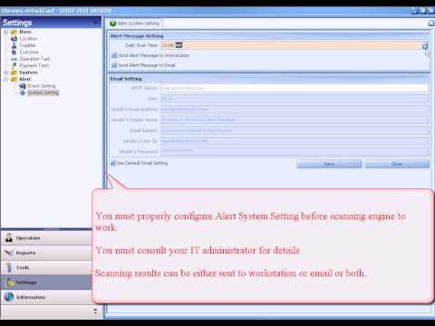 Chronos eStockCard Inventory Software - ALERT SYSTEM SETTING