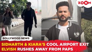 Sidharth Malhotra and Kiara Advani make a STYLISH airport exit | Elvish Yadav WAVES to the paps