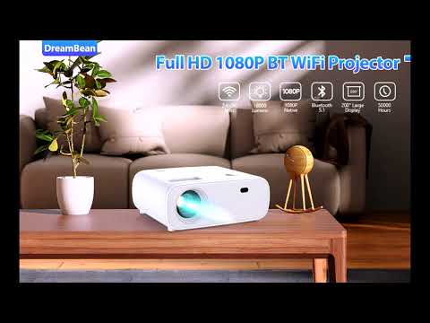 Portable Projector with WiFi and Bluetooth – 4K Support, Movie Projector Compatible