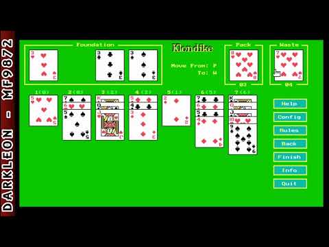 Klondike © 1989 Eduardo Martins - PC DOS - Gameplay