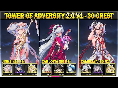 Carlotta, Jinhsi, Camellya - Tower of Adversity 2.0 Phase 1 - 30 Crest | Wuthering Waves