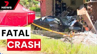 Elderly woman dies after car crashes into Belfield home | 7NEWS