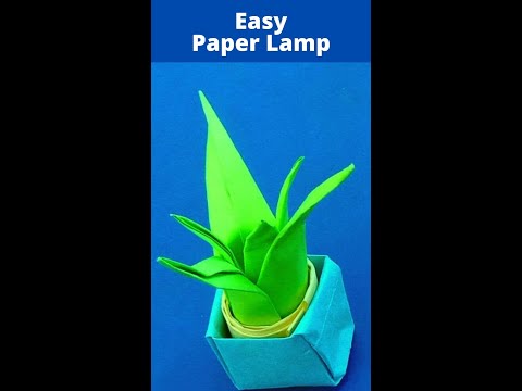 how to make easy paper palant #onlineart #papercraft #diy #roomdecor #origami #kidscraft #art #plant