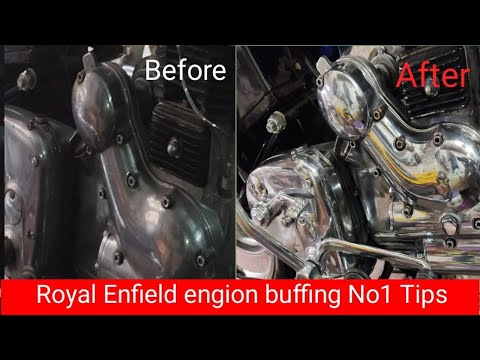 Royal enfield engion buffing No1  tips#royal Enfield engine buffing#royal Enfield engine cleaning