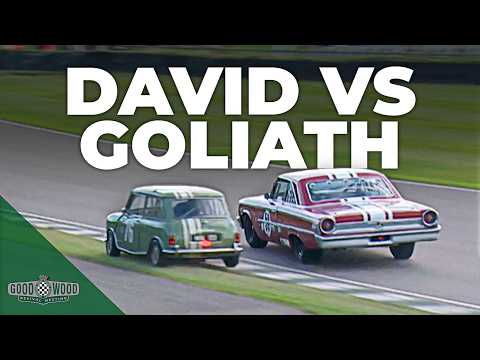 Mini and Galaxie in David vs Goliath battle at Goodwood