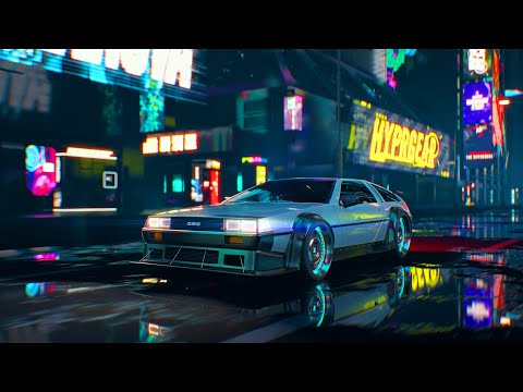 Cyberpunk DeLorean Night City - 12 Hours - 8K Ultra HD