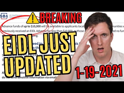 BREAKING!:  EIDL Grant Update:  BIG Changes to the EIDL Grant (1-19-2021)