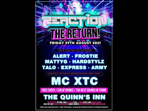 Reaction - 27th August 2021 - Dj Matty G - Mc XTC (Warm Up / Fast Set)