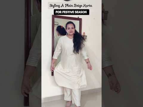 Style A Plain Beige Kurta Celebrity Way ✨| #fashion #trending #shorts