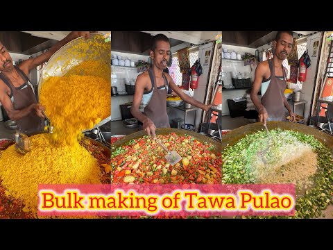 Bulk making of Tawa Pulao in Ahmedabad😍😍 Bhut tasty bnate hai Bhaiya🤩🤩