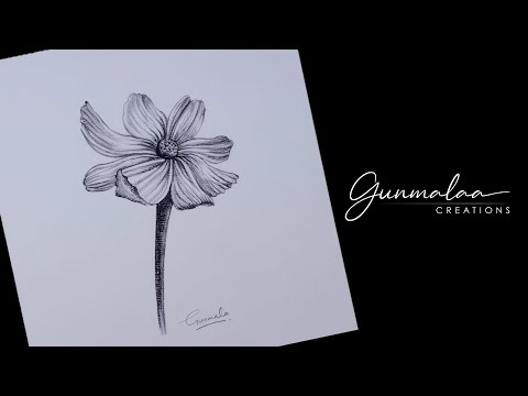 Flower sketching and shading with a Charcoal Pencil