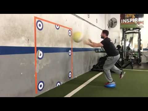 Single Leg Disc Balance Med Ball Chest Pass