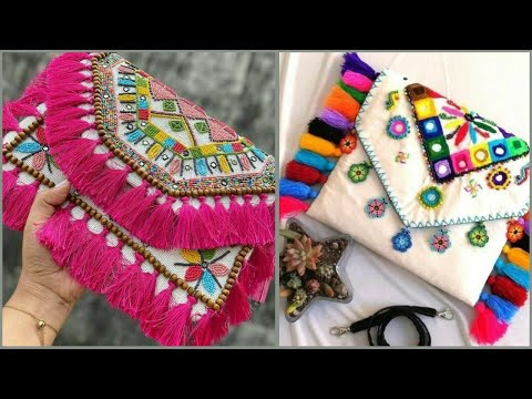 beautiful Gamthi purse design/mirror work purse design