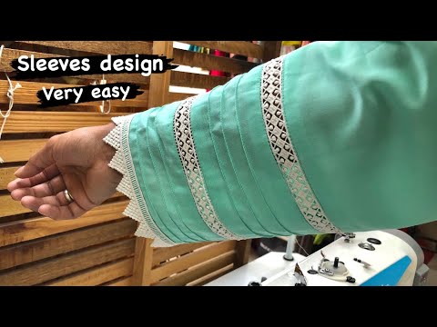 Sleeves ka design banana sikhe || pintex with lace ke sath 2024