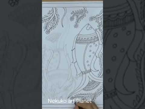 Madhubani Fish Painting #nekukoartplanet #madhubanipainting #shorts #trendingonshorts