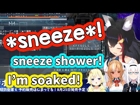 Bakatare Trio enjoy getting Soaked in Mio's Sneeze Shower [ENG Subbed Hololive]