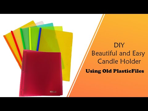 DIY Beautiful and Easy Candle holder using Old Plastic File l l Karthigai deepam special craft