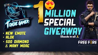 FREE FIRE LIVE - THANKS FOR 1M SUBS || ALOK & DIAMONDS GIVEAWAY